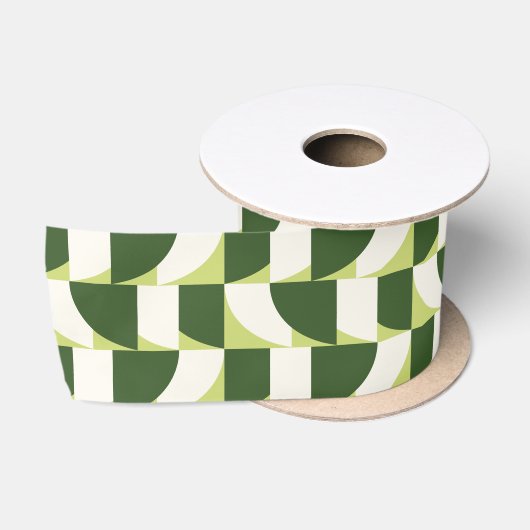 Groen Wit Geometrisch Abstract Lint (Spoel)