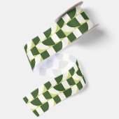 Groen Wit Geometrisch Abstract Lint (Achterkant)