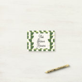 Groen Wit Geometrisch Abstract Post-it® Notes (Op bureau)