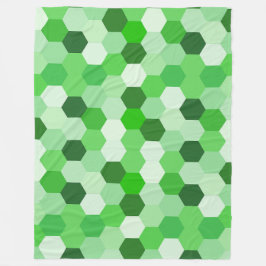 Groen Wit Geometrisch Hexagon Fleece Deken