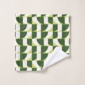 Groen Wit Geometrische Abstracte Kunst Bad Handdoek (Wasdoekje)