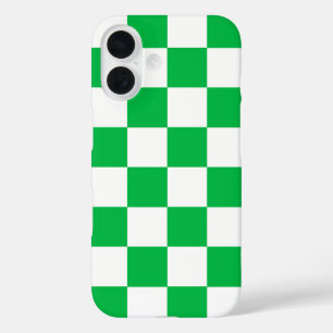 Groen Wit Geruit Check Patroon iPhone Case