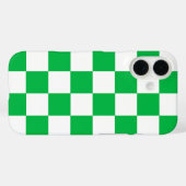 Groen Wit Geruit Check Patroon iPhone Case (Achterkant (horizontaal))