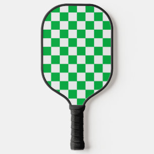 Groen wit geruit controlepatroon pickleball paddle