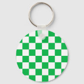 Groen wit geruit controlepatroon sleutelhanger (Achterkant)