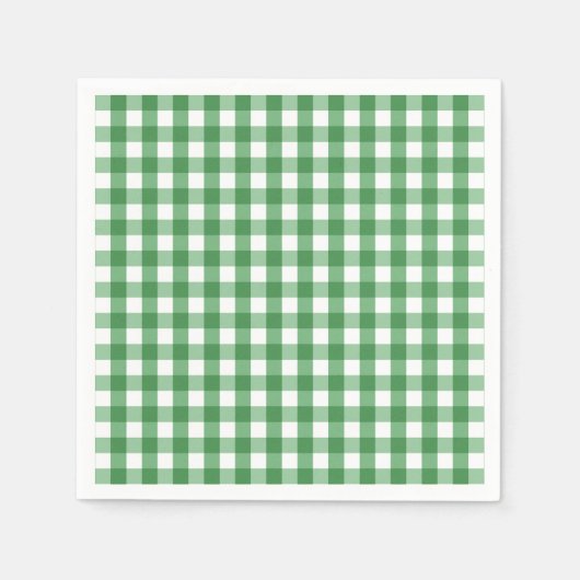 Groen wit Gingham controlepatroon Servetten (Voorkant)