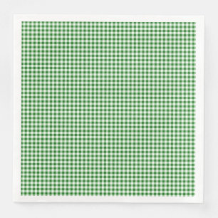 Groen wit gingham geborduurd patroonpatroon servet