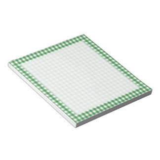 Groen wit Gingham Gecontroleerd Patroon Notitieblok
