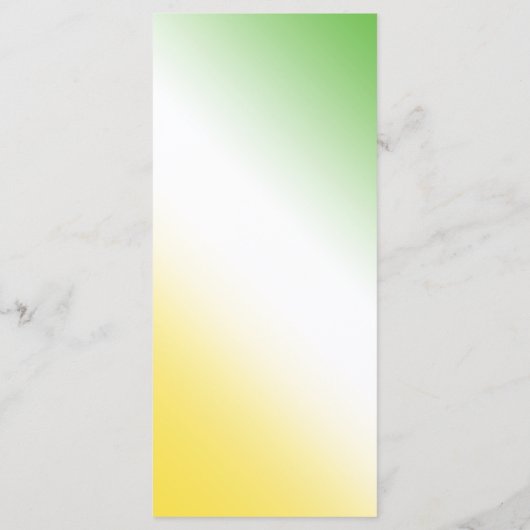 Groen Wit & Goud Jamaicaanse Diagonal Ombre Bruilo Menu (Achterkant)