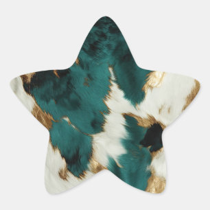 Groen Wit Goud Luipaard Ster Sticker