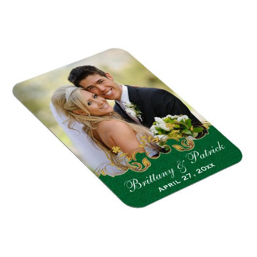 Groen Wit Goud Rollen, Shamrocks Fotomagneet Magneet (Rechterzijde)