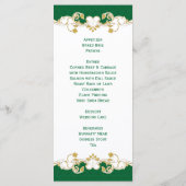 Groen Wit Goud Rollen, Shamrocks Menu Kaart (Achterkant)