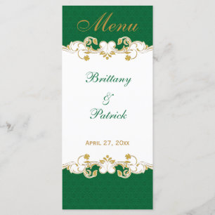 Groen Wit Goud Rollen, Shamrocks Menu Kaart