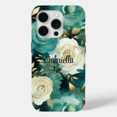 Groen Wit Goud Roos Bloemen Case-Mate iPhone Case (Achterkant)