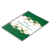Groen, Wit, Goud Scroll Bruiloft Planner Notitiebo Notitieboek (Linkerzijde)