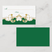 Groen Wit Goud Scrolls, Shamrocks Plaats Kaarten Plaatskaartje (Voorkant / Achterkant)