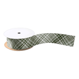 Groen-wit-grijs Jade Tartan plaid Lint