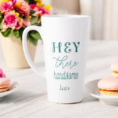 Groen Wit Handsome Quote Script Mannen Latte Mok