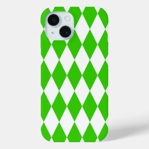 Groen Wit Harlequin Diamonds Checkers Design