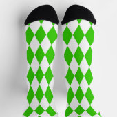 Groen Wit Harlequin Diamonds Checkers Design Sokken (Top)