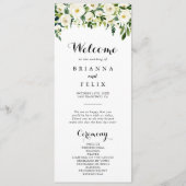 groen wit herfst bloemenbruiloft programma (Voorkant)