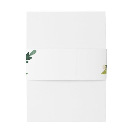 groen wit herfst bloemenmonogram bruiloft uitnodigingen wikkel (Achterkant Voorbeeld)