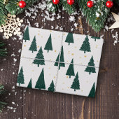 Groen wit kerstboom inpakpapier