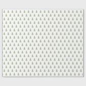 Groen wit kerstboompatroon feestelijk cadeaupapier (Vlak)