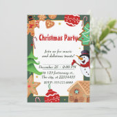  Groen & Wit Kerstfeest Kaart (Staand voorkant)