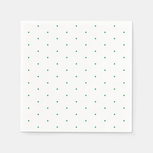 groen wit klein poodots patroonpapier servet (Voorkant)