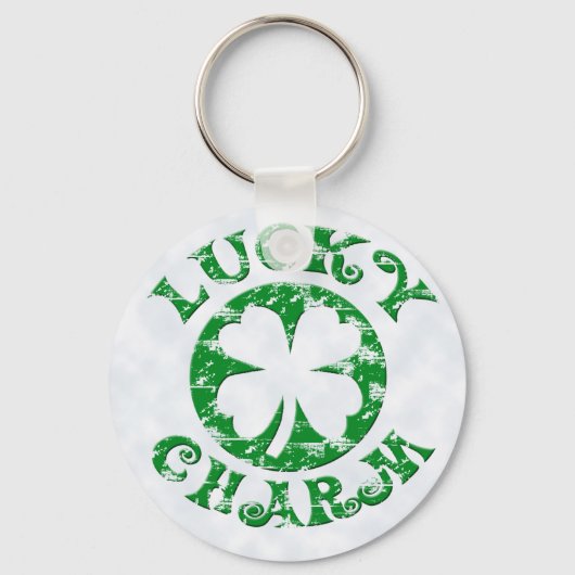 Groen/wit  Lucky Charm Sleutelhanger (Voorkant)