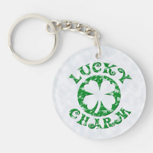 Groen/wit  Lucky Charm Sleutelhanger