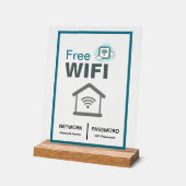 Groen Wit Minimalistisch Gratis WiFi Netwerk Inter Acryl Bord (Hoek)