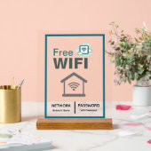 Groen Wit Minimalistisch Gratis WiFi Netwerk Inter Acryl Bord (Huwelijk)