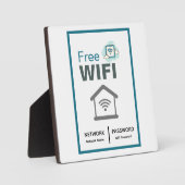 Groen Wit Minimalistisch Gratis WiFi Netwerk Inter Fotoplaat (Voorkant)