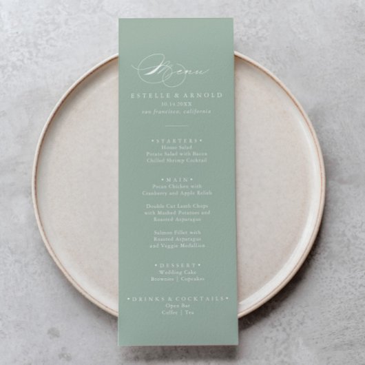 Groen wit modern menu