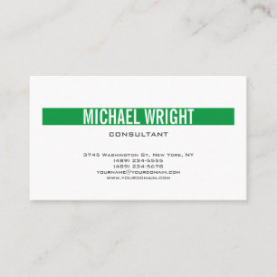 Groen wit modern platte, eenvoudige minimalistisch visitekaartje