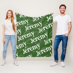 Groen & Wit Nieuwigheids Football Fleece Deken