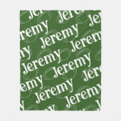 Groen & Wit Nieuwigheids Football Fleece Deken (Voorkant)