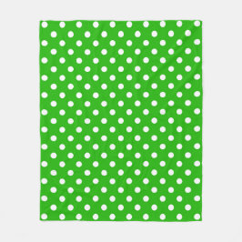 Groen Wit Polka Dots Design Fleece Deken