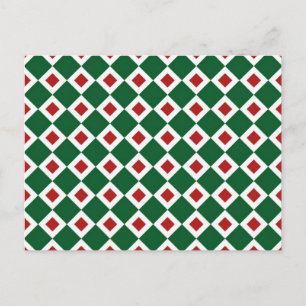 Groen, wit, rood diamantpatroon briefkaart