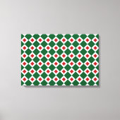 Groen, wit, rood diamantpatroon canvas afdruk (Voorkant)