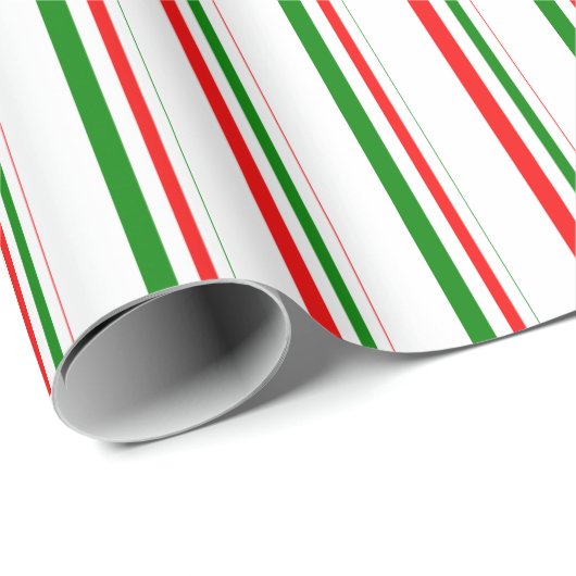 Groen, wit, rood gestreept patroon inpakpapier (Rol Hoek)