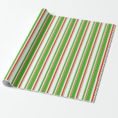 Groen, wit, rood kerstgebrouwbaar patroon cadeaupapier (Uitgerold)