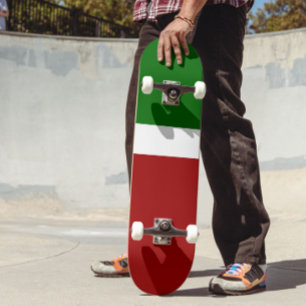 Groen Wit Rood Kleurenblok Stijlontwerp Skateboard