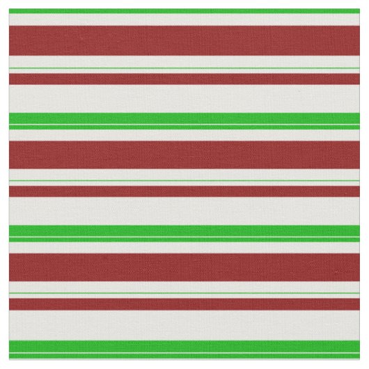 Groen, wit, rood met Kerstmis-Thlein Pattern Stof (Close Up)