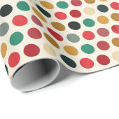 Groen Wit Rood  Polka Dot Wrapping Paper Cadeaupapier (Rol Hoek)