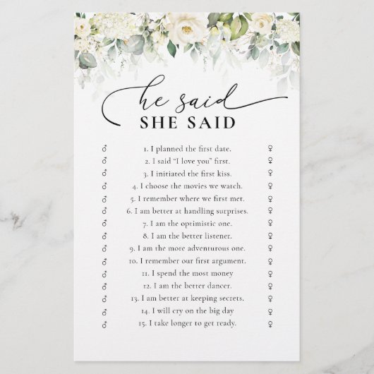 Groen Wit Roses Vrijgezellenfeest spel (Voorkant)