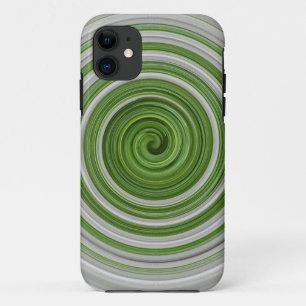 Groen-wit spiraalpatroon iPhone 11 hoesje
