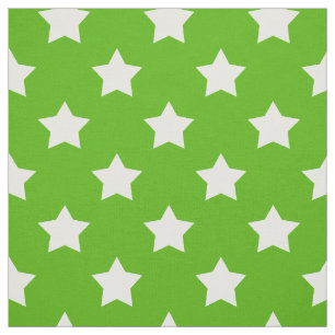 Groen Wit Sterren Patroon Decoratief Textiel Stof